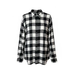 Saddlebred Classic Fit Black White Buffalo Plaid Flannel Shirt Men 2XLT Button‎